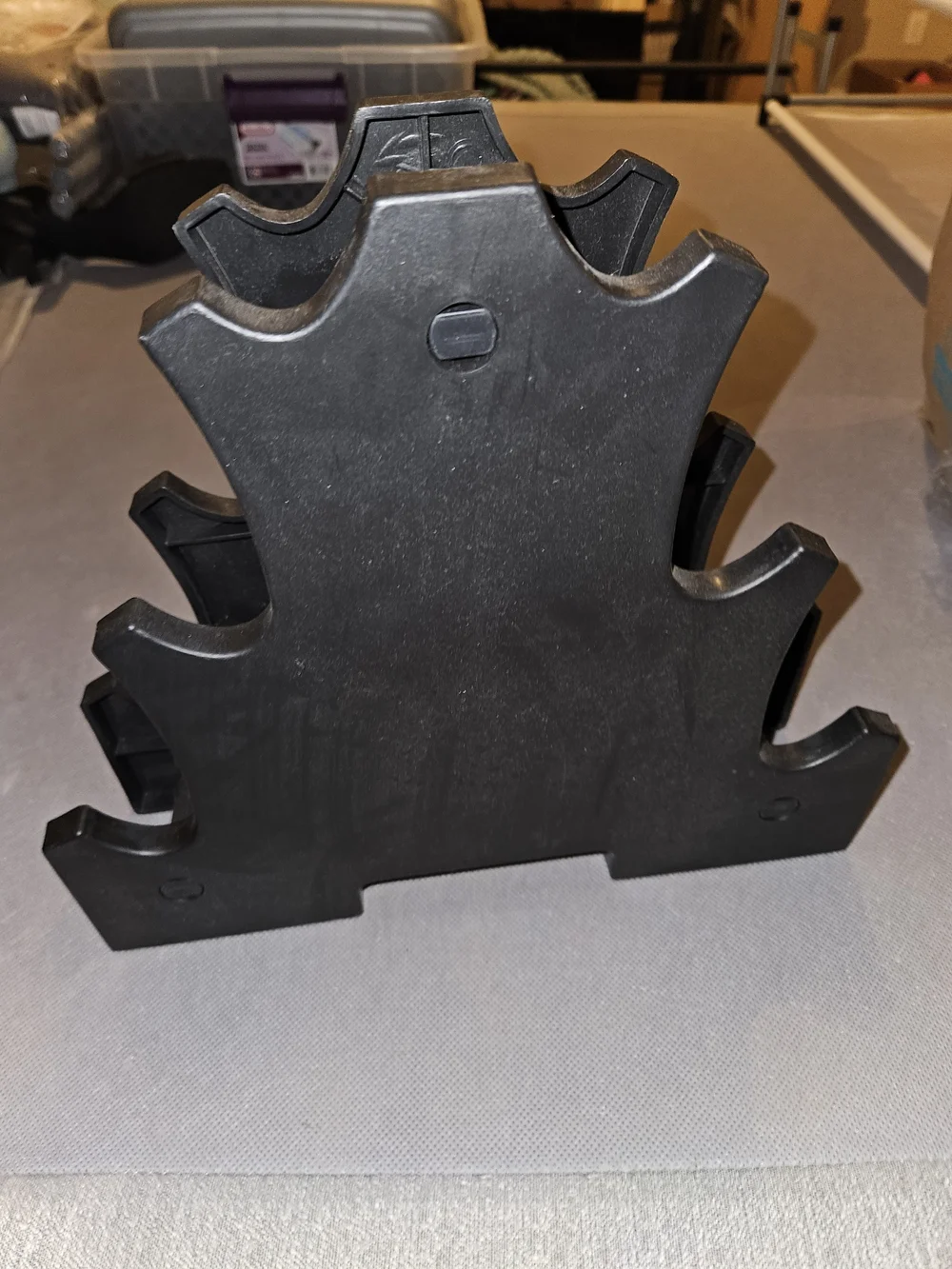 Black Plastic Dumbbell or Weight Plate Rack Organizer